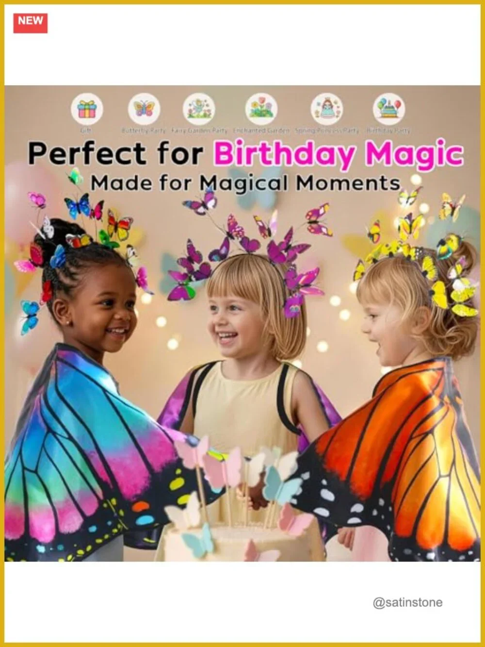Toddler Butterfly Wings Costume Dress-Up for Girls Boys Halloween